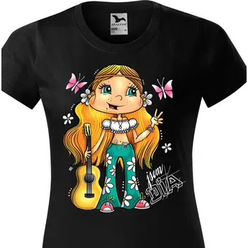 Pánské tričko DIA triko Hippie vel. 146 cm/10 let, černá