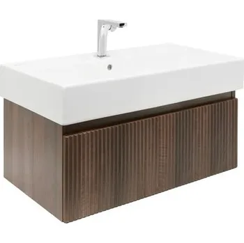 Koupelnový nábytek Koupelnová skříňka s baterií a umyvadlem SAT Evolution 1 78x30x44,8 cm ořech mat SATEVO80NAU2BA