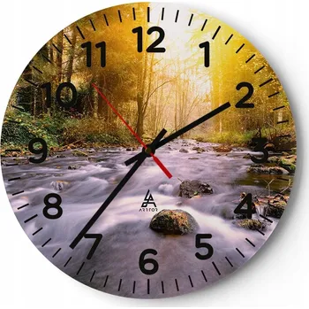 Hodiny Kuchyňské nástěnné hodiny 30x30 Krajina Moderní Skleněné hodiny do obýváku Tiché