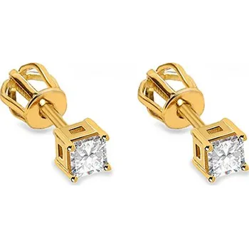 Náušnice Šroubovací zlaté náušnice se zirkony IZ21607 + dárkové balení LUXUS zdarma