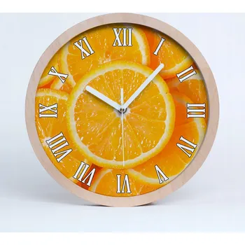 Hodiny Kuchyňské nástěnné hodiny plátky pomeranče průměr 20 cm