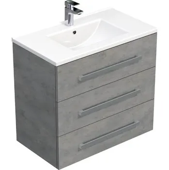 Koupelnový nábytek Koupelnová skříňka s umyvadlem SAT Cube Way 80x76,5x46 cm beton mat CUBE46803BEMOD