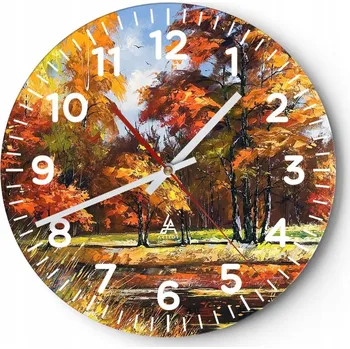 Hodiny Kuchyňské nástěnné hodiny 30x30 Krajina Moderní Skleněné hodiny do obýváku Tiché