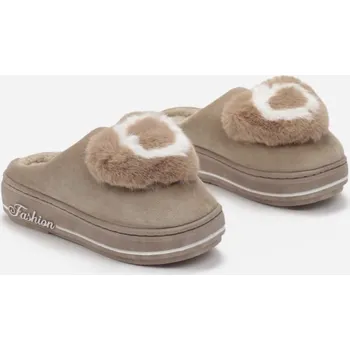 Dámské pantofle Moderní zateplené papuče v béžové barvě C32-MIX4, VELIKOST 40/41