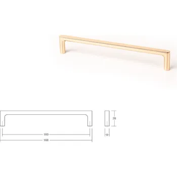 Nábytková úchytka VIEFE 0487 PURE 160 mm zlatá lesklá