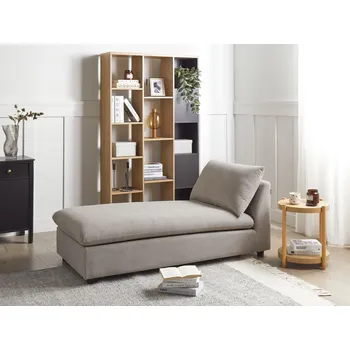 Obývací stěna Lenoška taupe polyesterová látka čalounění bez područek moderní styl obývací pokoj Beliani