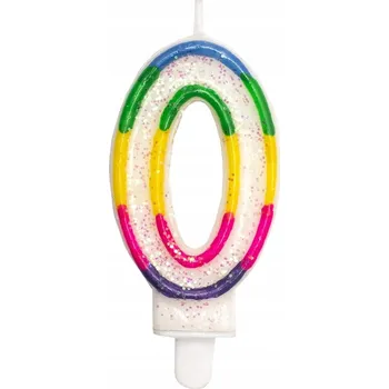 Svíčka Svíčka duhová číslice 0