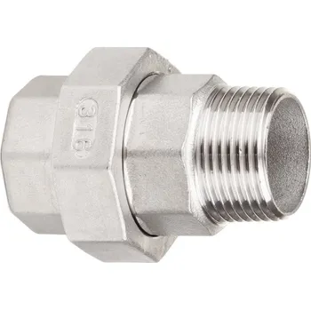 Fitinka Šroubení nerezové přímé závitové NEREZ, těsněno kónicky kov/kov - vnitřní/vnější závit - INOX holendr - 1/4" TYP315