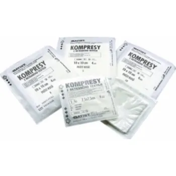 Zdravotnický materiál Sterilkompres gázová 7,5x7,5 cm, 8 vrstev (100x5 ks)