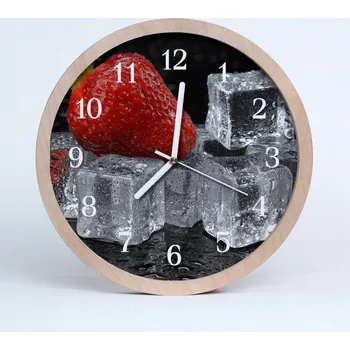 Hodiny Rustikální nástěnné hodiny Jahodová zmrzlina Ovoce