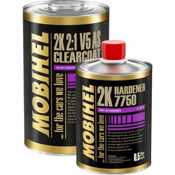 Lak na dřevo Mobihel V5 Bezbarvý Lak 1,5L Sada. Tužidlo 7750 Fast