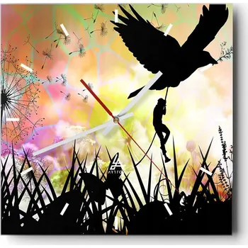 Hodiny Velké nástěnné hodiny 40x40 Abstrakce Skleněné tiché hodiny