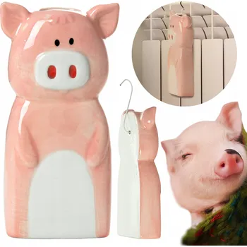 Zvlhčovač vzduchu KERAMICKÝ ZVLHČOVAČ VZDUCHU NA RADIÁTOR 18 CM PRO DĚTI - PRASÁTKO