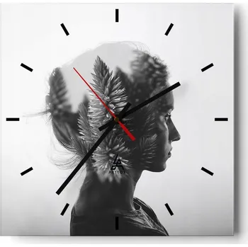 Hodiny Velké nástěnné hodiny 40x40 Abstrakce Skleněné tiché hodiny