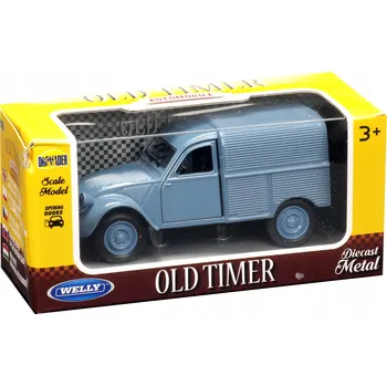 autíčko WELLY OLD TIMER CITROEN 2CV FOURGONNETTE MODRÝ 1:34 NOVÝ KOVOVÝ 43769