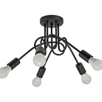 Lustr Moderní Lampa 261-5 5 Žárovek LOFT ČERNÝ