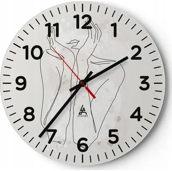 Hodiny Kuchyňské nástěnné hodiny 30x30 Grafika Moderní skleněné hodiny do obýváku Tiché