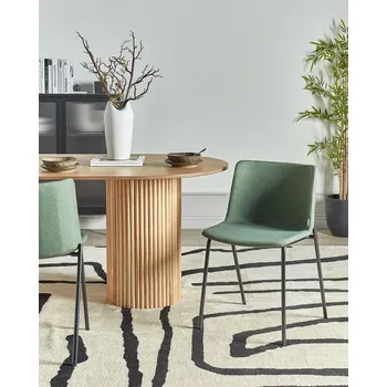 Jídelní židle Sada 2 čalouněných jídelních židlí zelená set stylových židlí nábytek do jídelny kuchyně Beliani