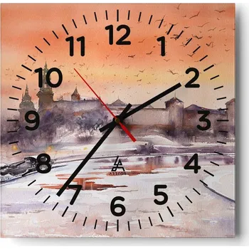 Hodiny Kuchyňské nástěnné hodiny 30x30 Krajina Skleněné hodiny do obýváku Moderní Tiché