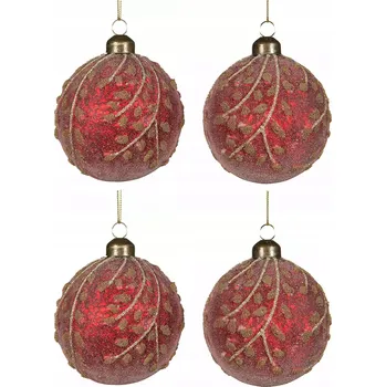 Vánoce ČERVENÉ VÁNOČNÍ VÁNOČNÍ BAŇKY 8cm na vánoční stromeček, dárek Vánoce k vánočním svátkům, kulaté