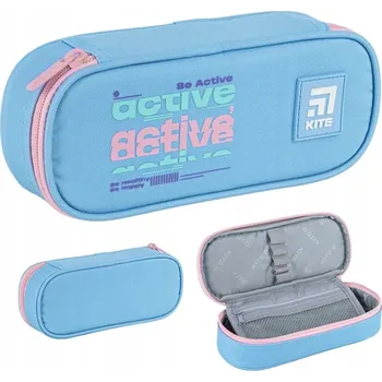 Penál Penál školní penál modrý s nápisy Kite