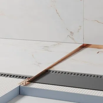 ukončovací lišta Spádový profil "T" Eviso bronze lesk, nerez PVD, délka 180 cm, výška hrany 11 mm, LSBR0104