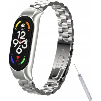 Náramek Bransoleta mi band 7 SREBRNA pro Xiaomi 15mm stříbrný