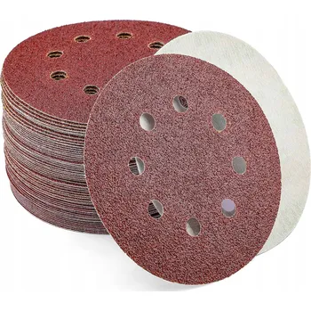 Brusný kotouč 50x BRUSNÝ PAPÍR 125 mm KOTOUČE NA SUCHÝ ZIP PRO ORBITÁLNÍ BRUSKU DÍRY P120