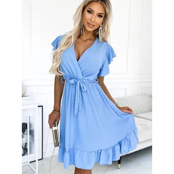 Dámské šaty Stylové dámské šaty 455-2 v modré barvě , VELIKOST UNI ( S, M , L )