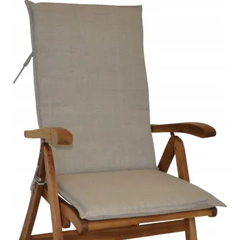 Podsedák Polštář na zahradní křeslo teak UNI vysoký - látka tmavě béžový melír