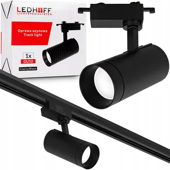 LED kolejnicový reflektor lampa objímka pro žárovku GU10 černá NA KOLEJNICI velký