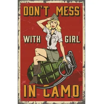 Obraz Cedule Dont Mess With Girl In Camo