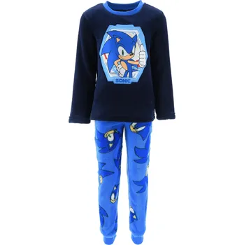 Dívčí pyžamo PYŽAMO SONIC s flísem (tm. modro - modrá) Velikost: 3