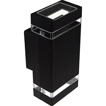 Venkovní osvětlení Venkovní nástěnné svítidlo LITEK 2xGU10/30W/230V IP44 černá