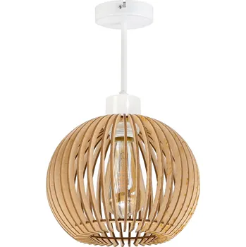 Stropní závěsné svítidlo lustr stínidlo dřevo 1