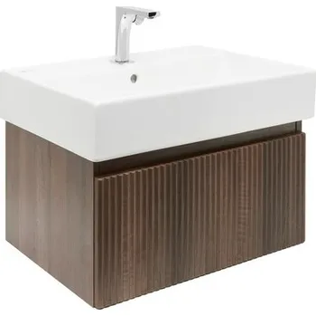 Koupelnový nábytek Koupelnová skříňka s baterií a umyvadlem SAT Evolution 1 58x30x44,8 cm ořech mat SATEVO60NAU2BA