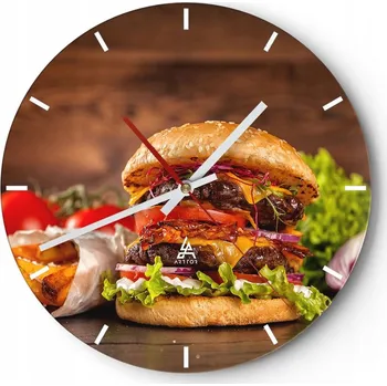 Hodiny Velké nástěnné hodiny 40x40 Gastronomie Skleněné hodiny Kulatý Tiché