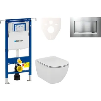Cenově zvýhodněný závěsný WC set Geberit do lehkých stěn / předstěnová montáž+ WC Ideal Standard Tesi 111.355.00.5NE7