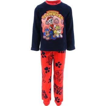 Dívčí pyžamo PYŽAMO TLAPKOVÁ PATROLA s flísem (tm. modro - červená) Velikost: 116