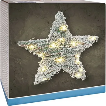 Vánoční dekorace Vánoční HVĚZDIČKA 20 LED dekorace 30 cm zelená