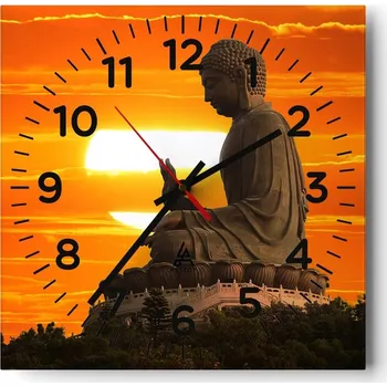 Hodiny Kuchyňské nástěnné hodiny 30x30 Asie Skleněné hodiny do obýváku Moderní Tiché