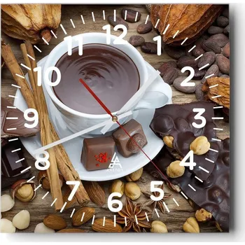 Hodiny Nástěnné hodiny do obýváku 40x40 Gastronomie Bezhlučné hodiny na skle Tiché