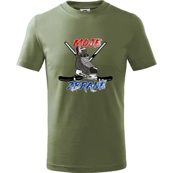 Chlapecké oblečení Moje zbraně - hokej - Tričko dětské bavlněné - 158 cm/12 let ( Khaki )