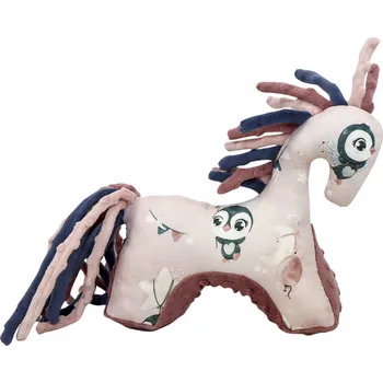 plyšák Koník Tučňáci Růžový - plyšový mazlíček přítulníček senzorický