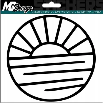 Samolepicí dekorace na vozidlo SAMOLEPKA na auto ZÁPAD SLUNCE VLNY WAVE 15x14 cm