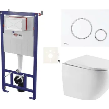 Klozet Závěsný wc set do lehkých stěn / předstěnová SAT SIKOSSREX6776K