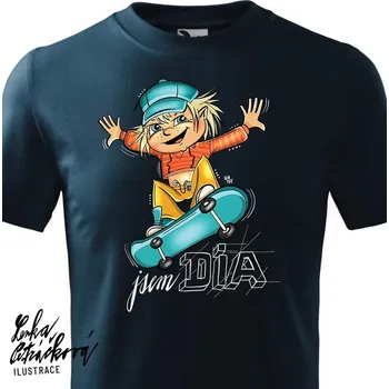 Pánské tričko DIA triko Skejťák vel. M, tm. modrá