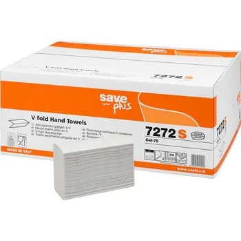 Papírový ručník Ručník skládaný Save Plus V Fold, 2vrs, 75% celu, 215x210mm, 15 x 200ks