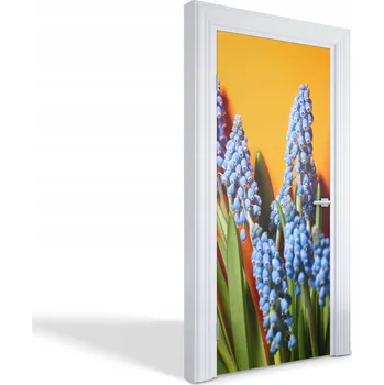 Fototapeta Samolepící nálepka na dveře skříně Modré květy 95 x 205 cm