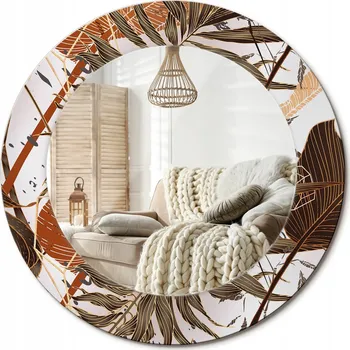 Zrcadlo Nástěnné Zrcadlo s dekorativním skleněným rámem s potiskem